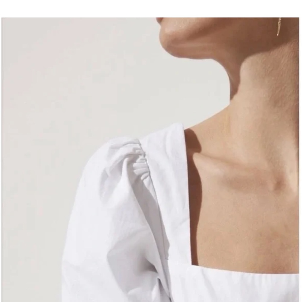 NWOT ASTR the label white poplin puff sleeve dress - Picture 4 of 11